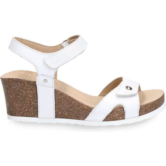 Julia B1 Wedge witte leren damessandalen