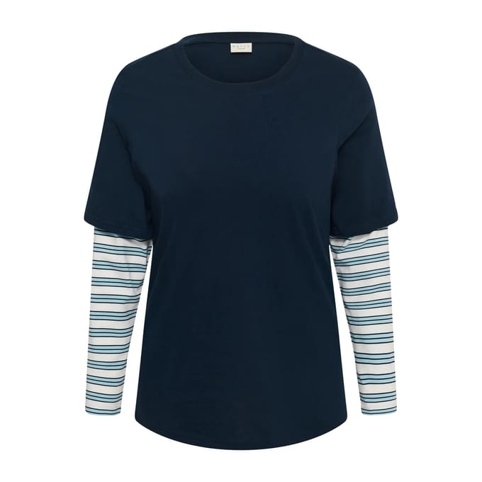 Dames-T-shirt met lange mouwen KAFFE Curve Kclorinda