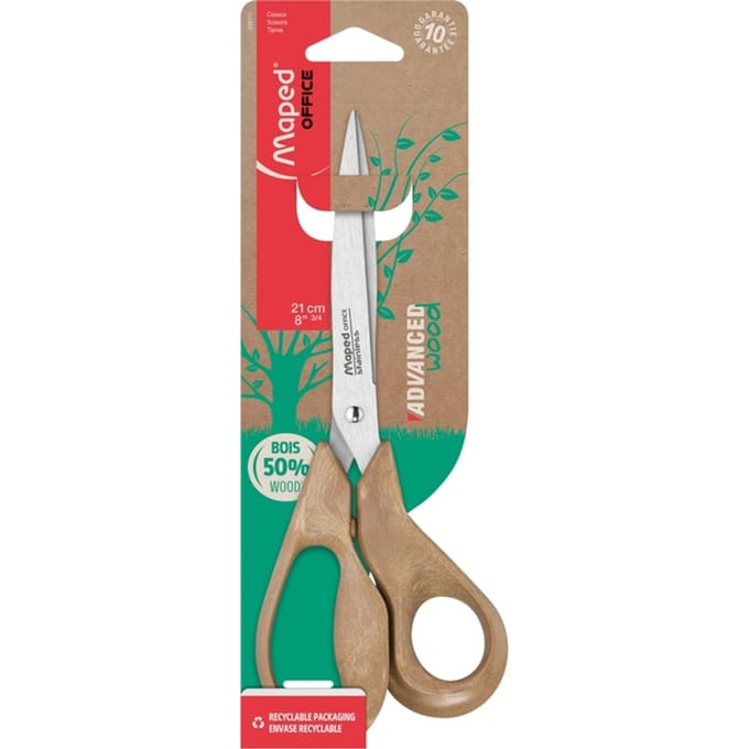 Schaar Maped Office Advanced Wood 21cm bruin linkshandig