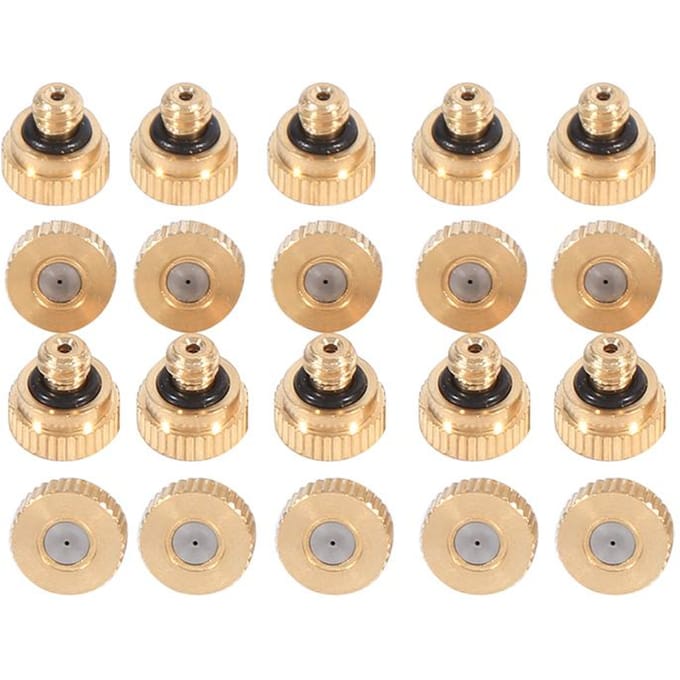 Messing Vernevelmondstukken voor Koelsysteem  (0,4 mm) 10/24 UNC Tuin 20 stuks beige
