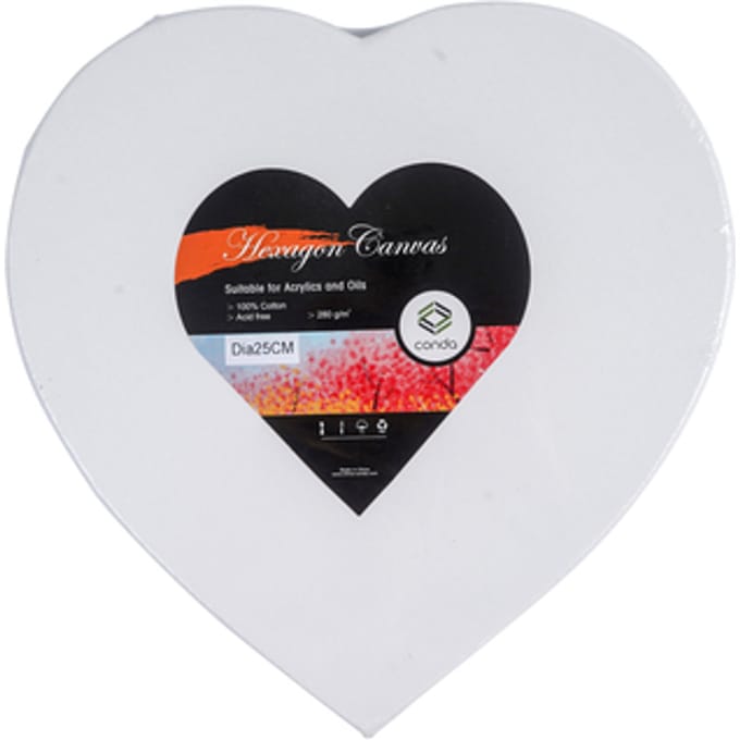Canvas Conda hart 25 cm gebleekt katoen