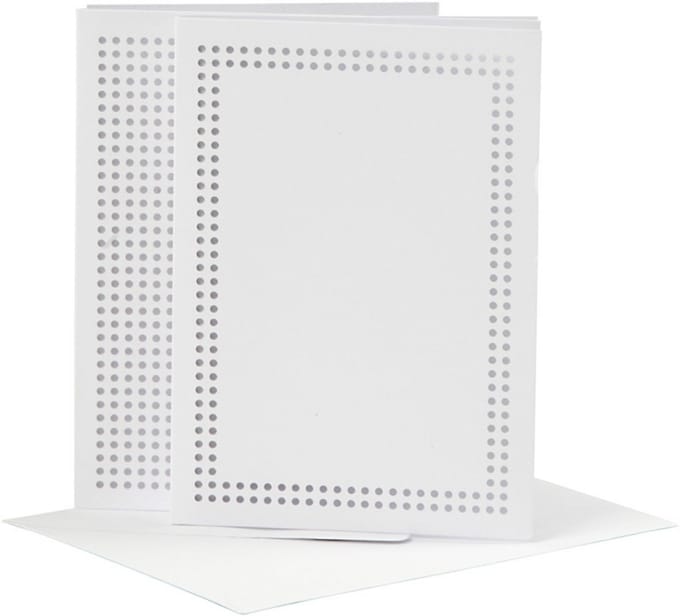 CC Borduurkaarten 10,5x15 cm Wit 6 stuks