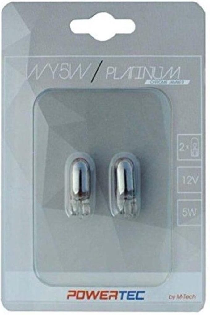 Powertec Platinum WY5W T10 5W Wedge 12V CHROME Blister