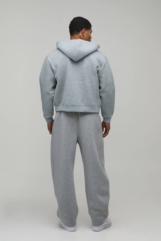 Balloon Fit Bonded Scuba Joggingbroek | Grey Marl | Size Small