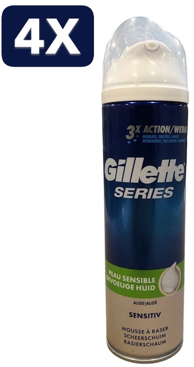 4 x Gillette Series - Scheerschuim - Gevoelige Huid - 250ml