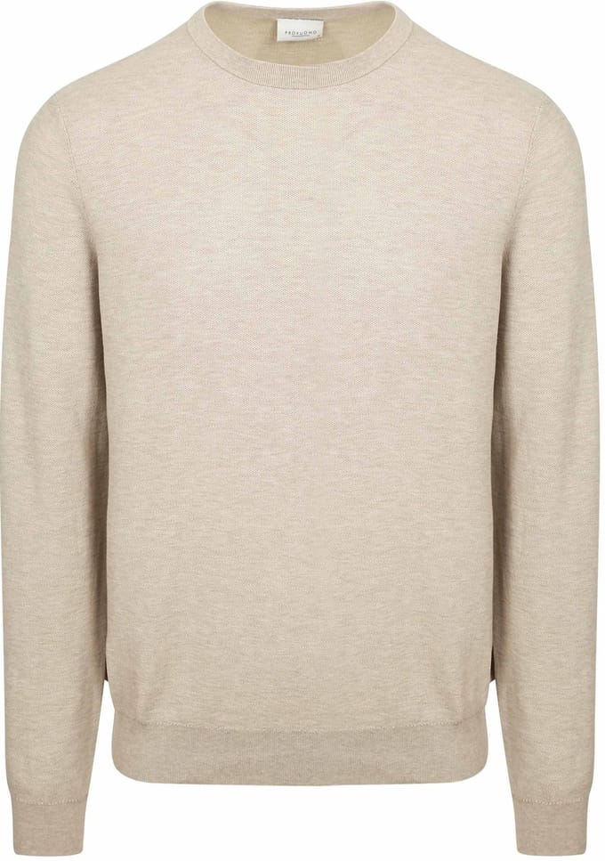 Profuomo Pullover Structure Beige - Maat XL - Heren - Pullovers