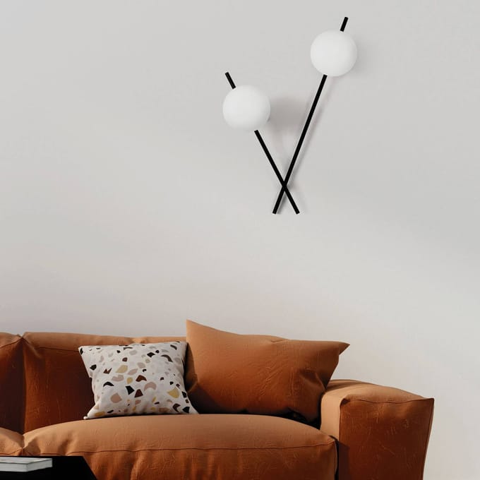 Sforzin Wandlamp Mikado, matglas, 2-lamps