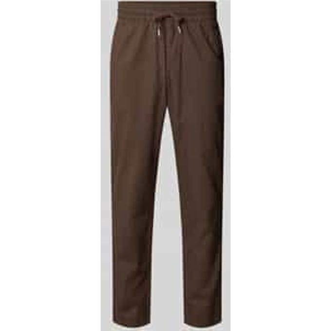 Straight fit linnenbroek met elastische band Model 'Barton'
