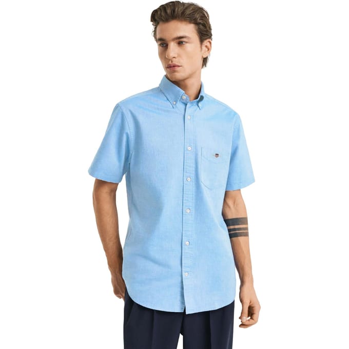 Gant Heren Regular Korte Mouw Oxford Overhemd