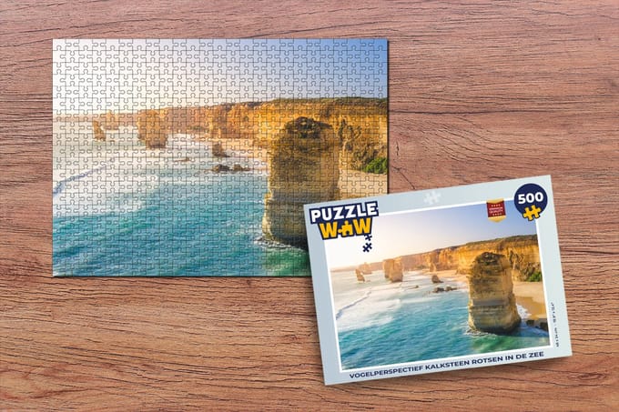 Puzzel kalksteen rotsen in de zee bij Australië - Legpuzzel - Puzzel 500 stukjes
