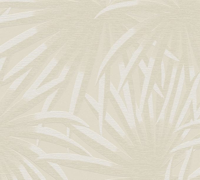 PALMBLADEREN BEHANG | Botanisch - Beige Wit - A.S. Création Casual Living