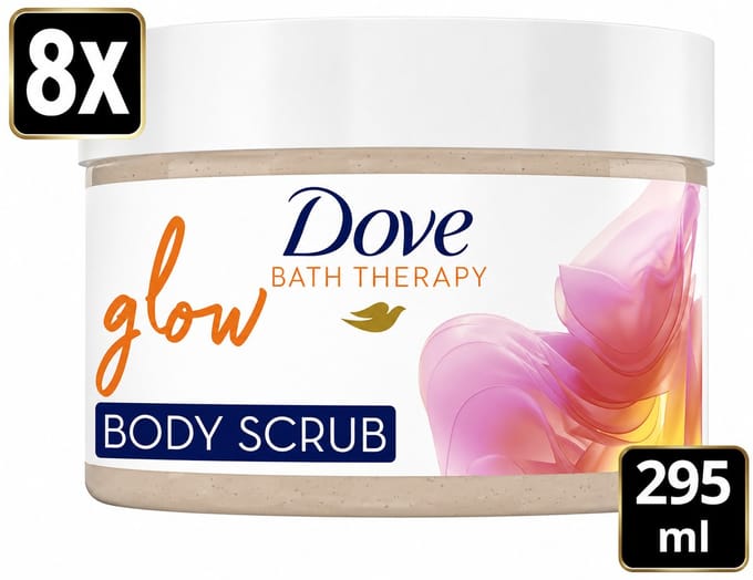 8 x Dove Bath Therapy Glow - Body Scrub - 295 ml