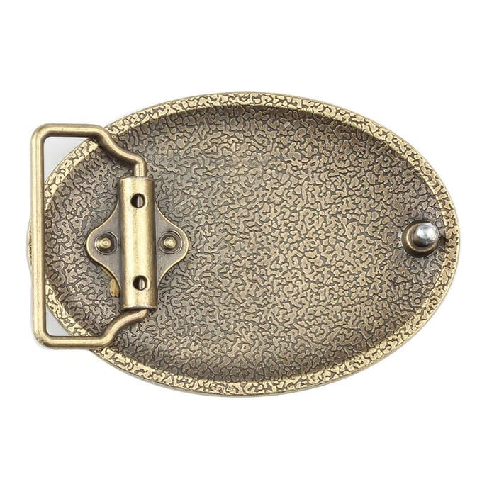 Vraagteken met vleugelgesp voor riem van 3,8 cm breed beige