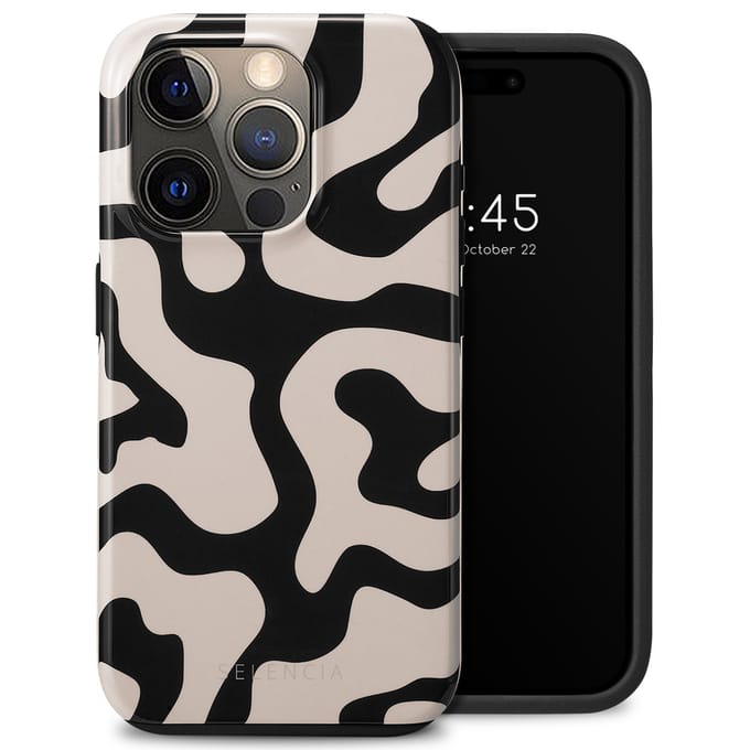 Selencia Hoesje - Geschikt voor Apple iPhone 15 Pro - Backcover - Art Wave Black