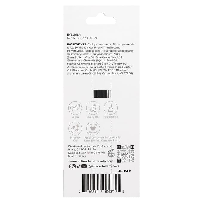 Billion Dollar Beauty, eyeliner, black, 0.2g (0.007oz) black