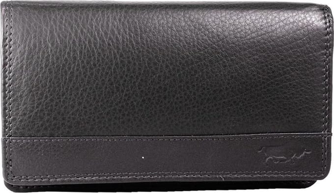 Leren Damesportemonnee Donkerbruin RFID - Lederen Dames Portemonnee - Harmonica Model