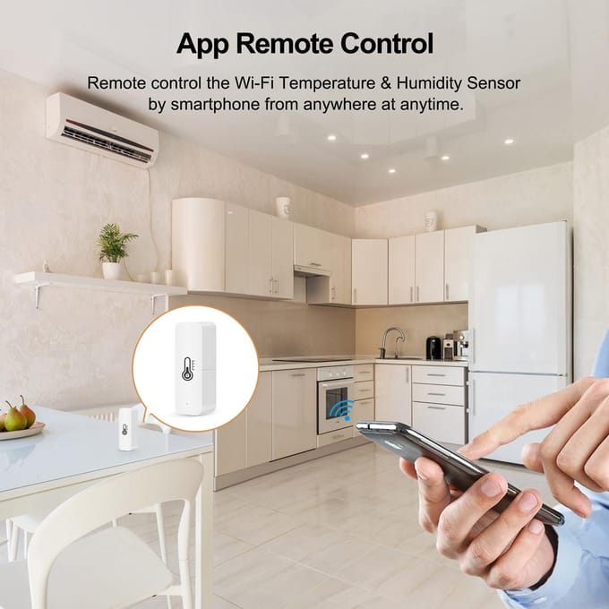 Tuya – détecteur Intelligent de température et d'humidité, WiFi, capteurs intelligents de température intérieure pour maison blanc