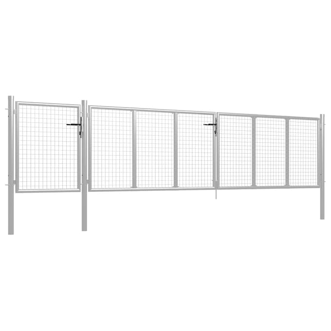 vidaXL Tuinpoort staal 500x100 cm zilver