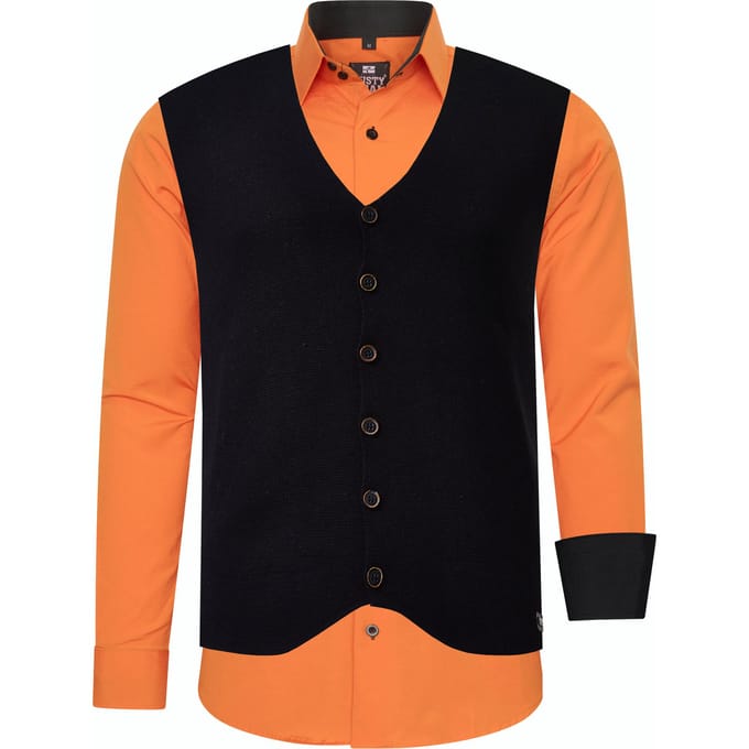 Tweedelig pak met overhemd en vest