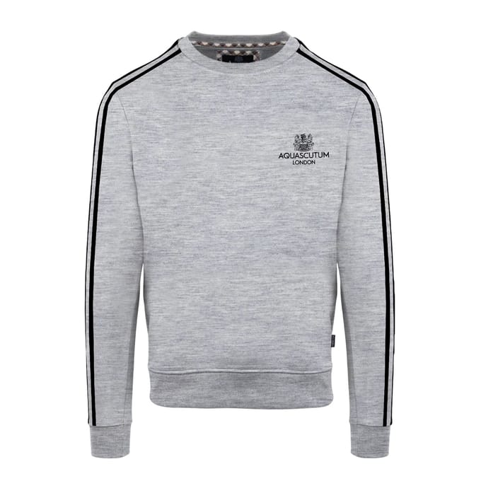 Aquascutum Heren London dubbel gestreept sweatshirt (Grijs)