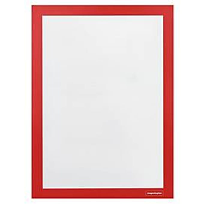 Magnetische polen Informatiekader magnetofix, A4 staand/liggend, zelfklevend, PP, rood, 2 stuks