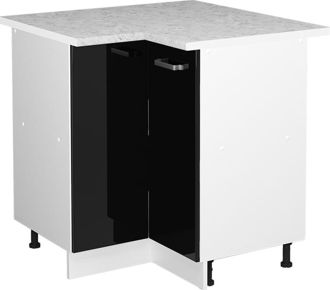 Vicco R-Line Hoekkast – 75.6 cm, WB Marmer Zwart hoogglans