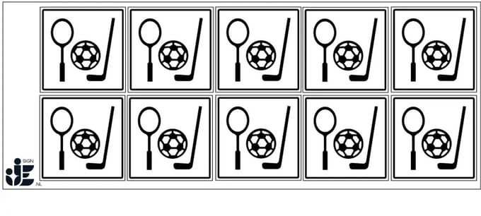 Sport sticker | 5 x 5 cm - 10 stuks per vel