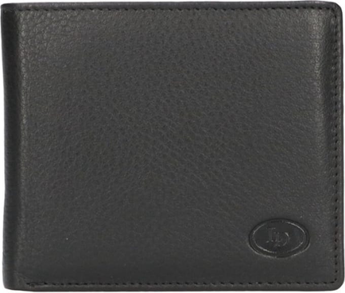Leather Design billfold - leren heren portemonnee - zwart - RFID beschermd