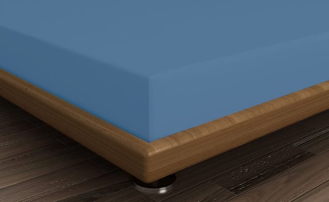Asir - Ranforce hoeslaken - 100% katoen - blauw - 90 x 230 cm