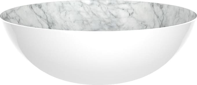 ZAK! Designs Osmos - Serveerschaal - Melamine - ø 27 cm - Wit marmer/wit
