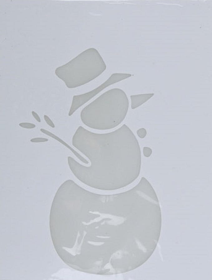 Kerst raamsjabloon sneeuwpop - wit - 35 cm - raamdecoratie - kerstversiering - sneeuwspray sjabloon