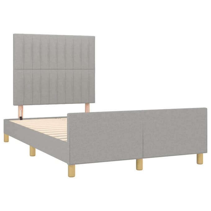 vidaXL - Bedframe - zonder - matras - 120x190 - cm - stof - lichtgrijs