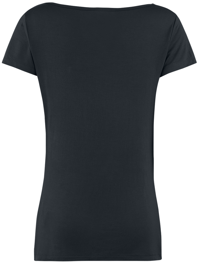 Black Premium by EMP Zwart basic T-shirt met watervalhals - Dames - 3XL