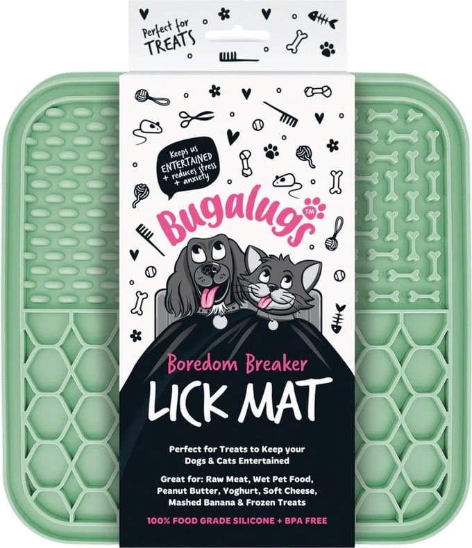 Bugalugs likmat voor dieren - Slowfeeder - Honden - Katten - Siliconen - Groen