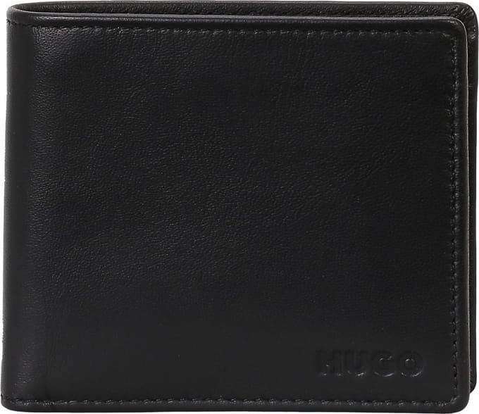 HUGO Leren Portemonnee Subway Wallet Black Zwart