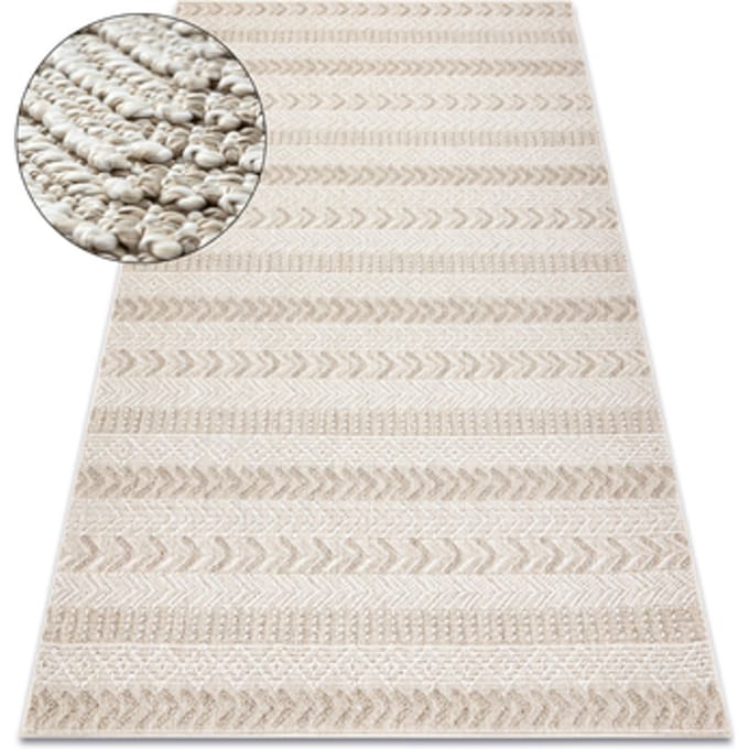 Kleden Rugsx Tapijt JERSEY 19243 beige - Chevron, structureel, 60x100 cm
