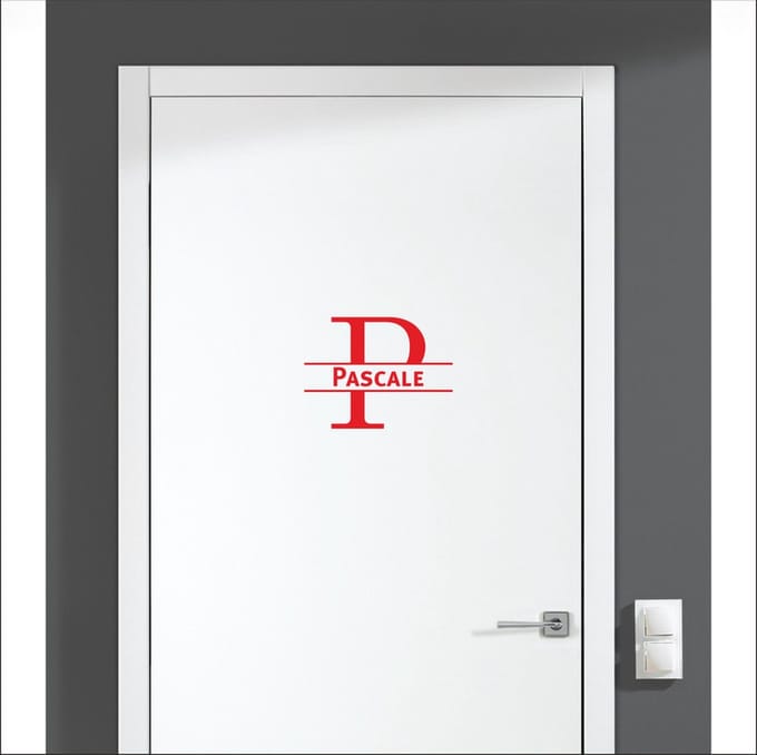 Deursticker Met Naam -  Pascale - Rood