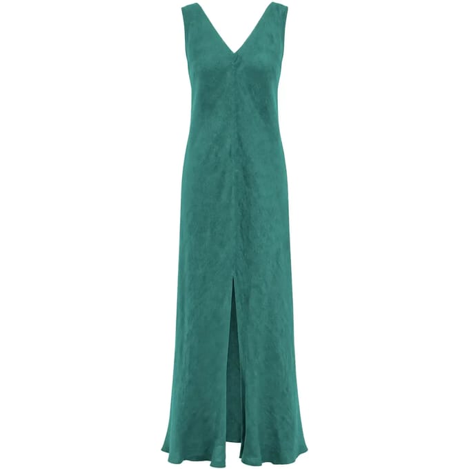 V-hals Jurk met Splitzoom Dames Haris Cotton Essentials