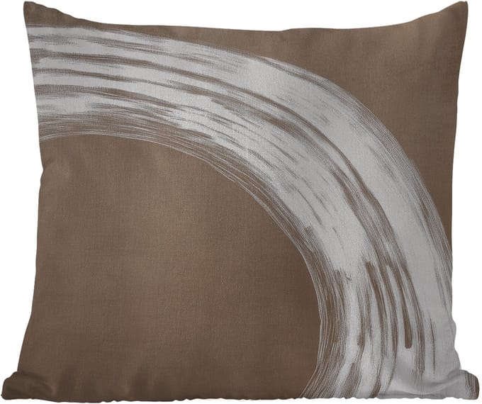 Buitenkussen - Verf - Bruin - Japandi - 45x45 cm - Weerbestendig