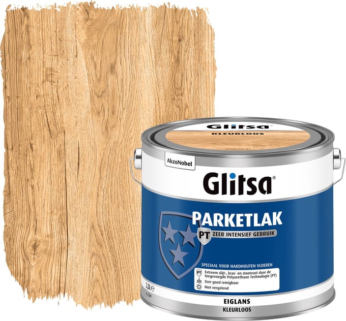 Glitsa Houtenvloerlak Parketlak - Kleurloos - Eiglans - 2,5l