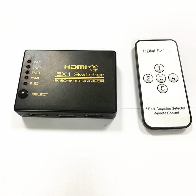 HDMI-schakelaar 5x1 - 4K / 3D met afstandsbediening