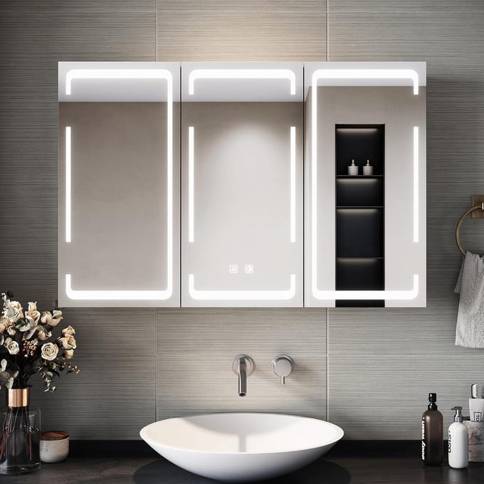 Witte toiletkast met verstelbare planken en ontwasfunctie - 90 x 60 cm