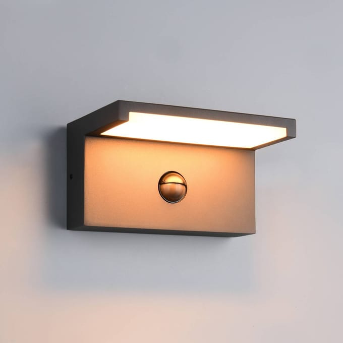 Trio Lighting LED buiten wandlamp Ravi, antraciet Breedte 18 cm Sensor, IP54