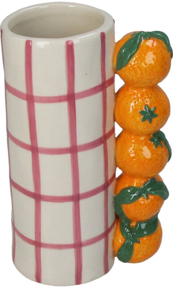 Vaas Mandarijn Steengoed Oranje 11x8x18,5cm