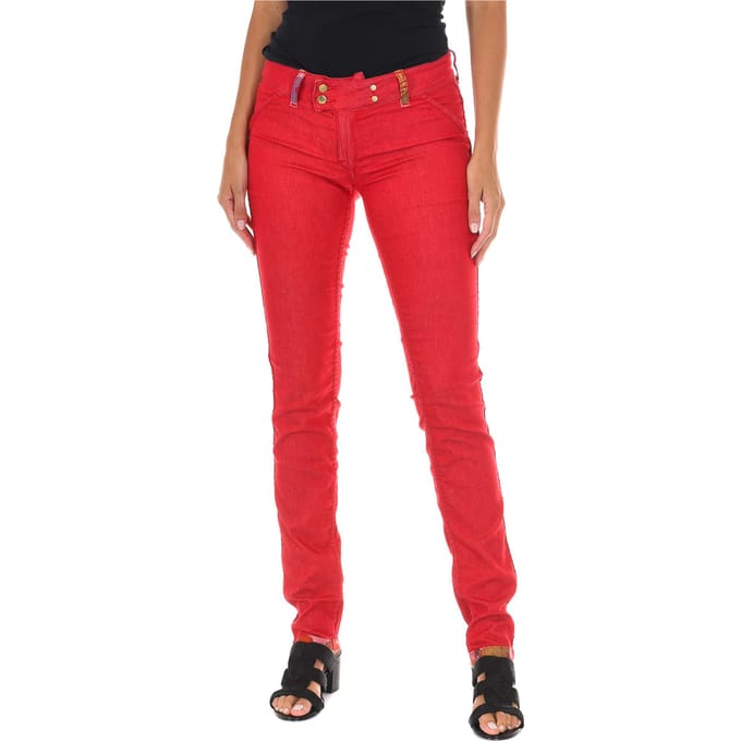 Lange omkeerbare broek van elastische stof 10DBF0605-B101 vrouw