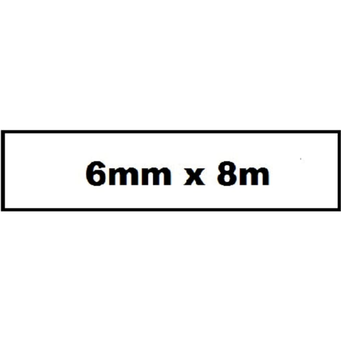 Labeltape Quantore TZE-211 6 mm  x  8 m wit/zwart