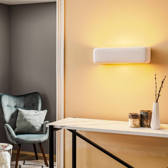 SOLLUX LIGHTING Wandlamp Noris up/down van wit keramiek