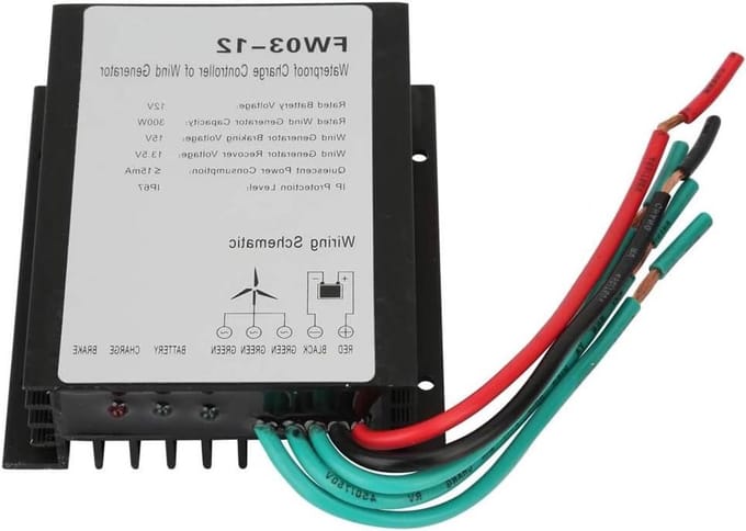 Wind Controller - Energie Beheer - Batterij Opladen - IP67 Waterbestendig - 12V - Zwart