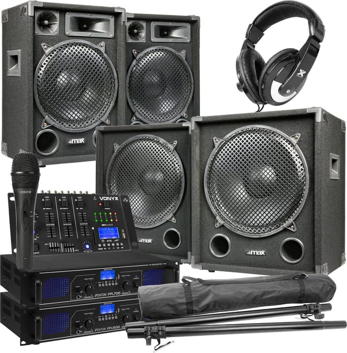 MAX 1215 Complete 2200W 2.2 DJ Set