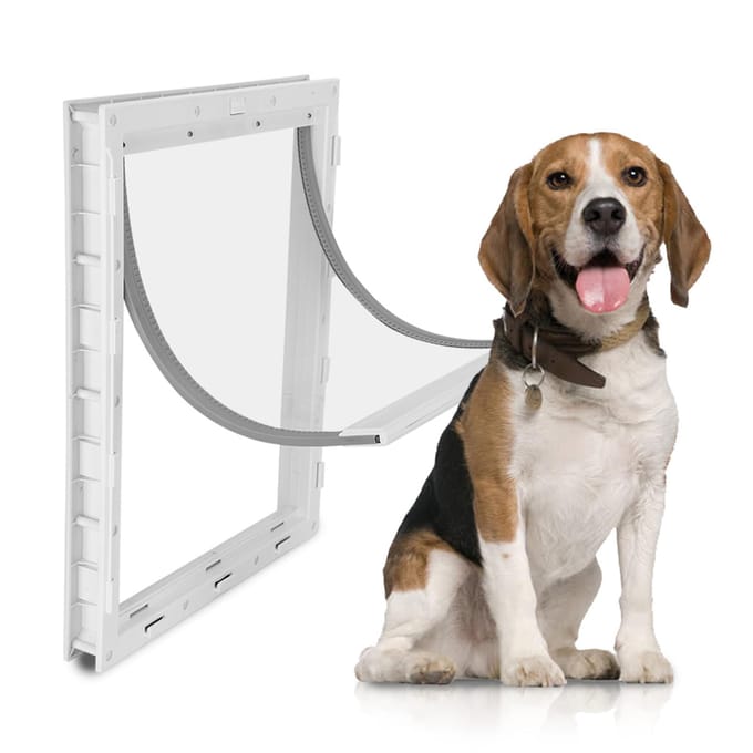 Groot Huisdierluik voor Honden Installatie Eenvoudig Honden Huisdier Hek Speciale Ingang en Uitgang Huisdierluik Wit wit
